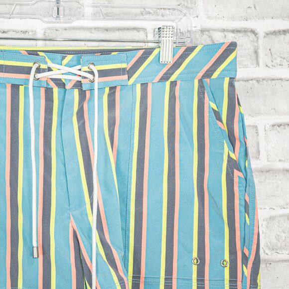 MR TURK Men's stripe Swim Trunks lined size 34 3' inseam - Picture 5 of 6